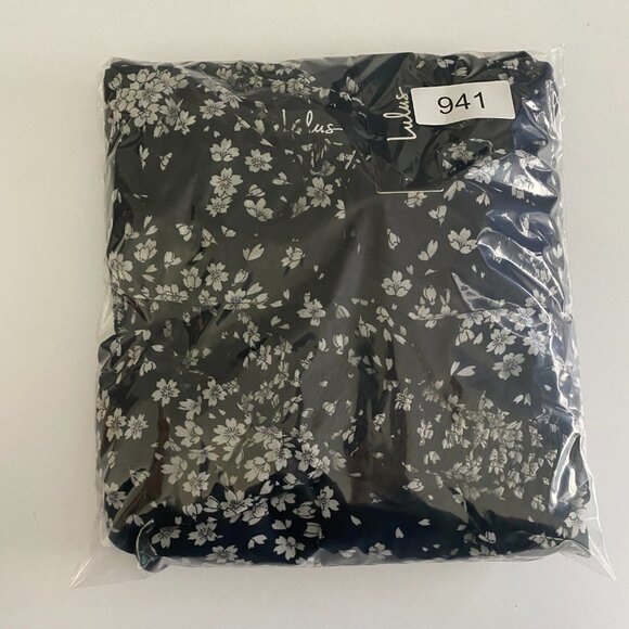 Lulus All Sweet Black Floral Print Ruffled One-Shoulder Midi Dress Size Medium - Picture 11 of 11